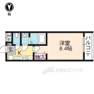 プリモベント円町【4階】の間取り