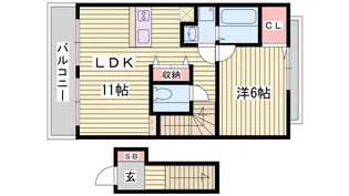 レジデンス白鳥B【2階】の間取り