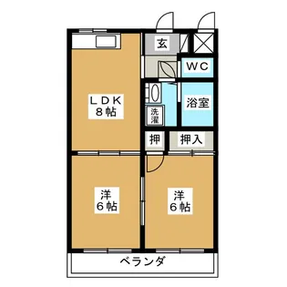 ペルアー大坪【2階】の間取り