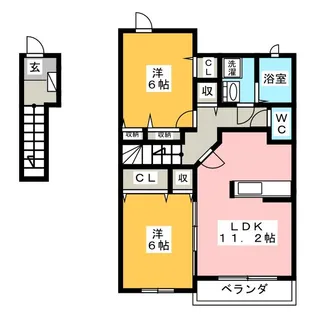 ヴェル カレント B【2階】の間取り