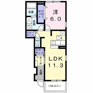 レーゲン ボーゲンB【1階】の間取り