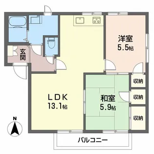ドミール鈴蘭 B棟【2階】の間取り