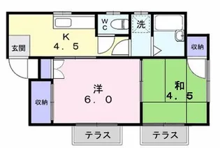 ハイツ野崎A【1階】の間取り