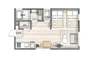 COCOBNB DAIKOKUCHO NAMBA OSAKA【4階】の間取り