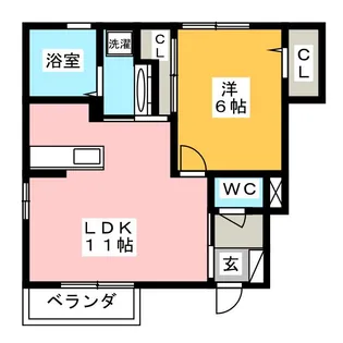 グランディール B棟【1階】の間取り