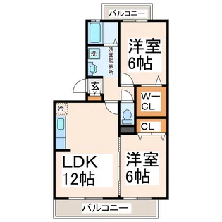 セジュール上熊本【2階】の間取り