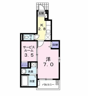 ティ カルム ル シャトー【1階】の間取り
