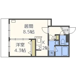 ソティーヌ南郷通【4階】の間取り