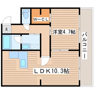 テレパレス榴ヶ岡【1階】の間取り