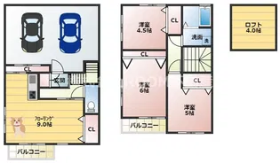 ソレイユ甲斐元 北・南棟の間取り