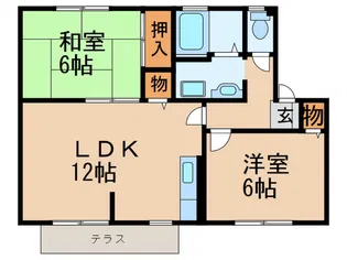 グリーンゲイブルズA棟【1階】の間取り