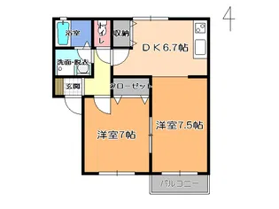 メゾンボヌールB【1階】の間取り