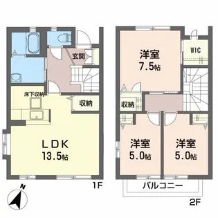 テンダーベルデ【1階】の間取り