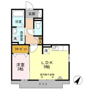 クレール響【3階】の間取り