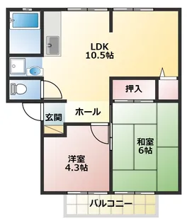 兵庫県明石市魚住町清水【アパート】の間取り