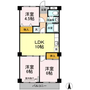 レジデンス板野【2階】の間取り