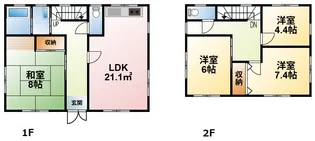 千葉県山武郡九十九里町粟生【一戸建】の間取り