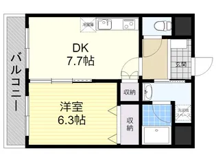 ハピネス鶴崎【5階】の間取り
