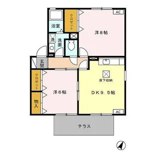 ウィルモア 参【1階】の間取り