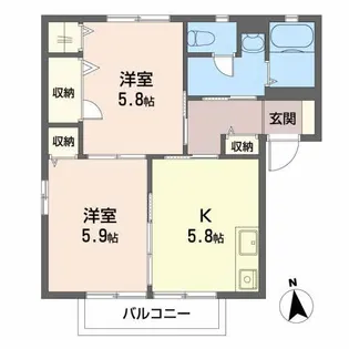 アスティオンA【2階】の間取り