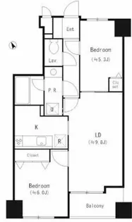 パークキューブ茅場町【9階】の間取り