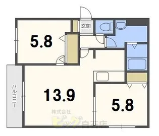 ラヴィリア南郷【2階】の間取り
