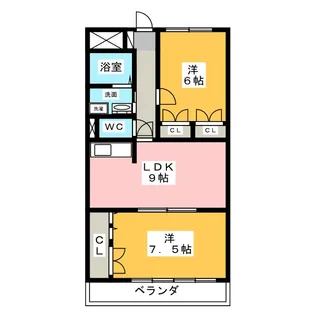 英ハイツ【3階】の間取り