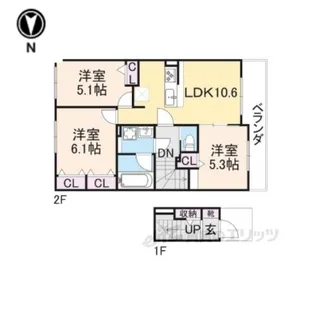 アット横小路【2階】の間取り