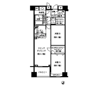 東京都中央区日本橋箱崎町【マンション】の間取り