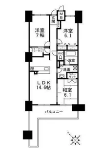 プロパレス泉ヶ丘【8階】の間取り