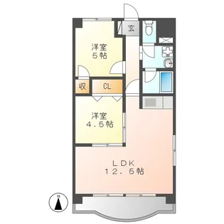 Bay Court SOUTH(ベイコート)【7階】の間取り