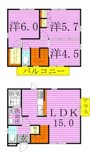 東京都足立区西新井栄町2【一戸建】の間取り