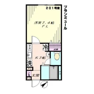 千葉県千葉市稲毛区稲丘町【アパート】の間取り