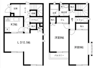 東京都中野区江古田1【一戸建】の間取り