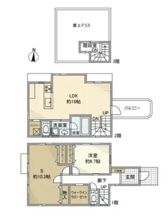 東京都杉並区桃井1【一戸建】の間取り