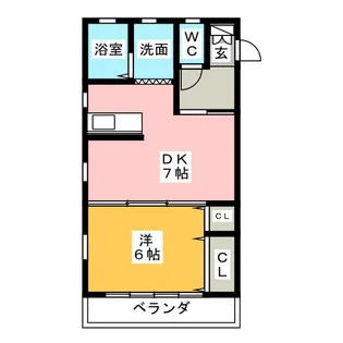 ハイカレント【1階】の間取り