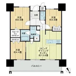 ミルコマンション前田ザ・ビュー【4階】の間取り