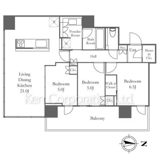 THE TOWER 湘南辻堂【19階】の間取り