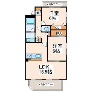 ジャパネスク帯山【1階】の間取り