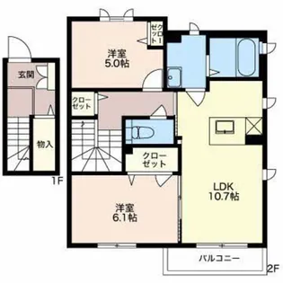 ヴィアソーレ【2階】の間取り