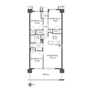 ザ・ケンジントン・レジデンス横濱片倉【4階】の間取り