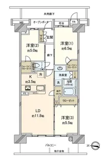 プラウド船橋三街区【10階】の間取り