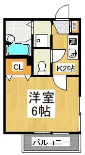 アイビス西調布【1階】の間取り