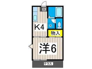 稲荷山ハイツ【1階】の間取り