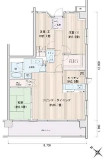 エスティメゾン豊洲レジデンスD【7階】の間取り