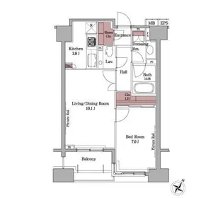 パークアクシス白金台【10階】の間取り