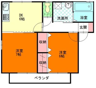 リバーサイドK2 B棟【1階】の間取り