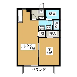 ルミエールA棟【1階】の間取り