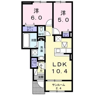 フロー デ セリシール III【1階】の間取り
