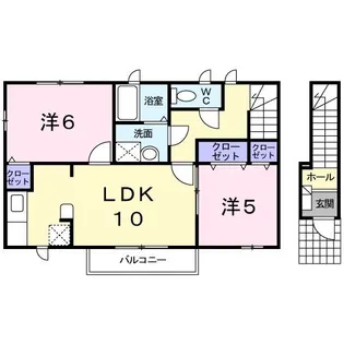 シュティル 鏡 B【2階】の間取り